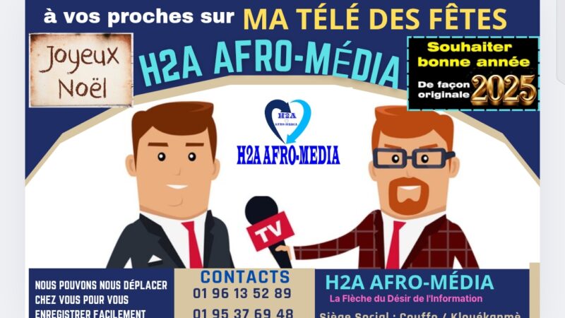 « Ma Télé des Fêtes » : votre message des vœux de fin d&rsquo;année en spot sur H2A AFRO-MÉDIA