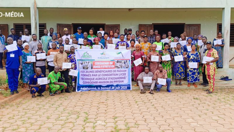 Fin de formation des bénéficiaires PADAAM et cérémonie de remise d&rsquo;attestation ce samedi au Lycée Technique Agricole d&rsquo;Adjahonmè