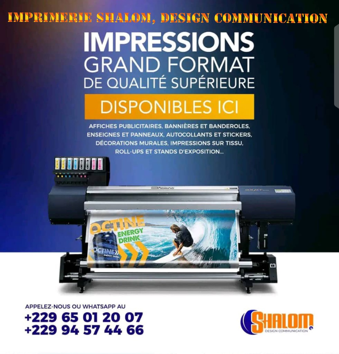 L&rsquo;imprimerie Shalom,&nbsp; Design communication : la qualité d’impression grand format enfin disponible à Klouékanmè