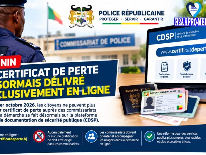 Bénin digitalisation : le certificat de perte désormais en ligne, fin de la délivrance dans les commissariats de police